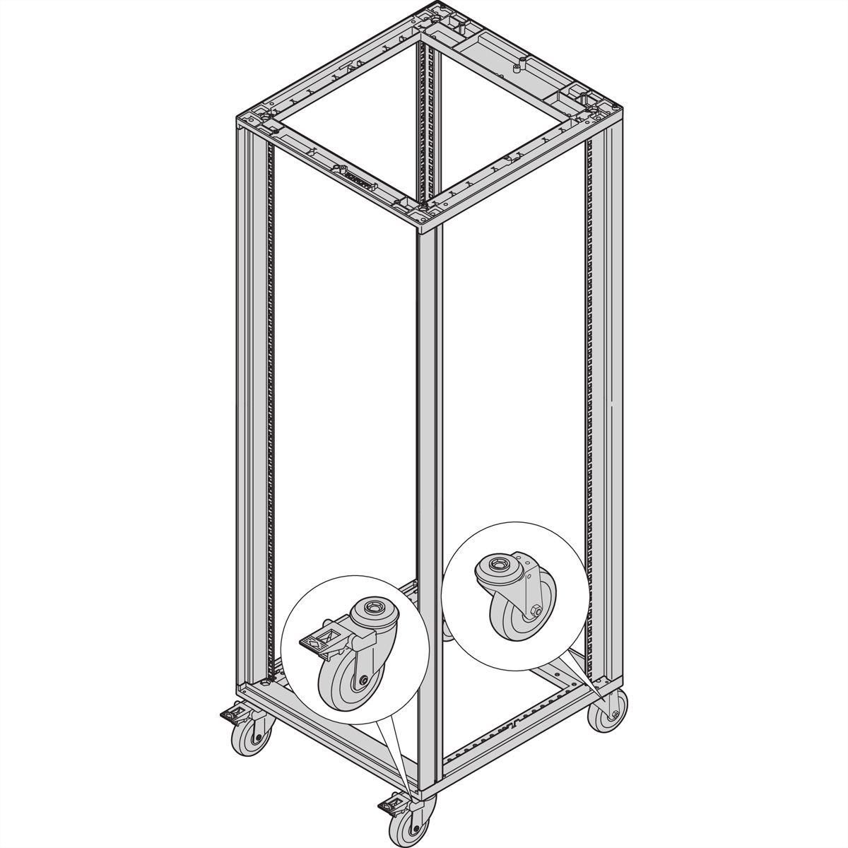 Roulette SCHROFF Novastar, 300 kg, conducteur, résistance ESD < 10 kOhm selon EN 12528