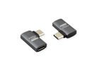 ROLINE Adaptateur USB4 Gen 3x2, Aluminium, coudé à 90°, plat, Type C, M/F, argent