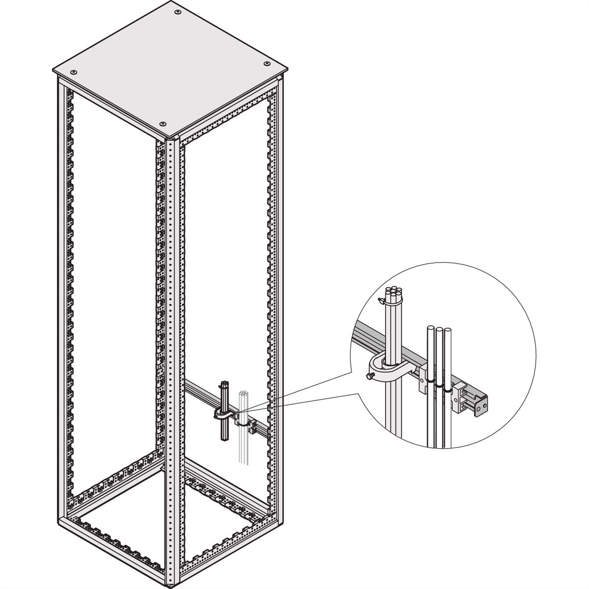 SCHROFF Varistar Rail en C pour largeur d'armoire 800W