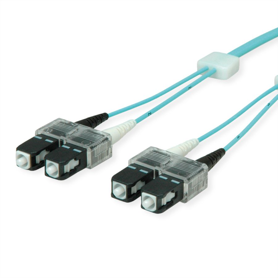 EasyLan Câble FO duplex 50/125µm OM3, SC/SC, turquoise, 1 m