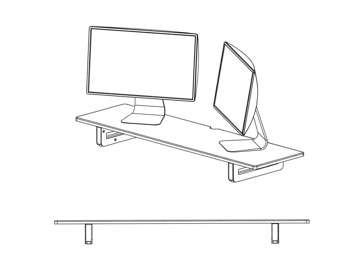 VALUE Support pour écran / ordinateur portable, réglable en hauteur,  extra-large, noir - SECOMP France