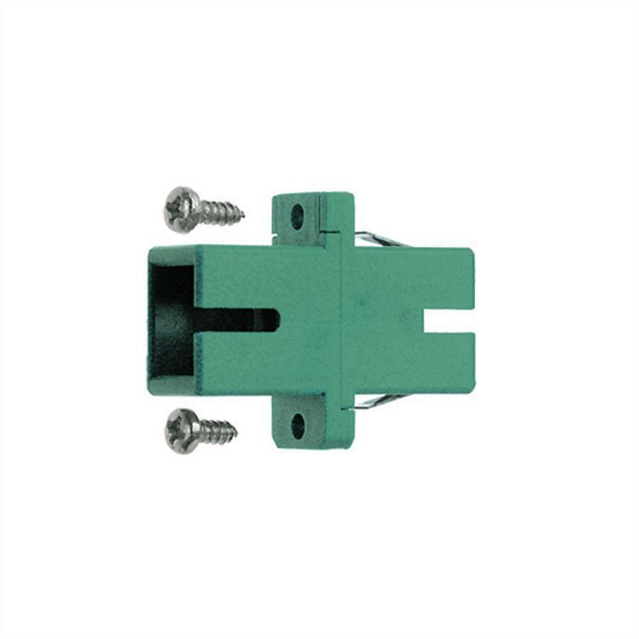 TELEGÄRTNER Coupleur SC/APC Duplex, Singlemode, Manchon en céramique, boîtier plastique, vert