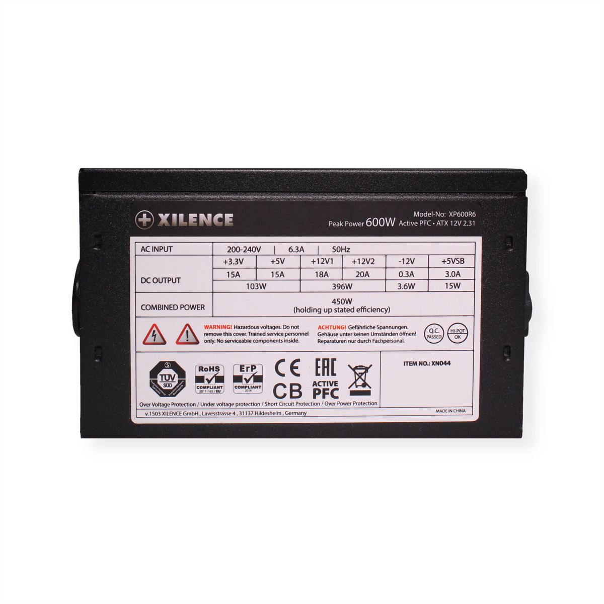 Xilence XP600R6 Alimentation PC, 600W Peak Power, ATX