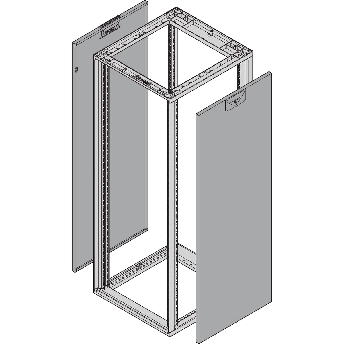 Panneau latéral Novastar SCHROFF pour Slim-Line, RAL 7021, 38 U 600D
