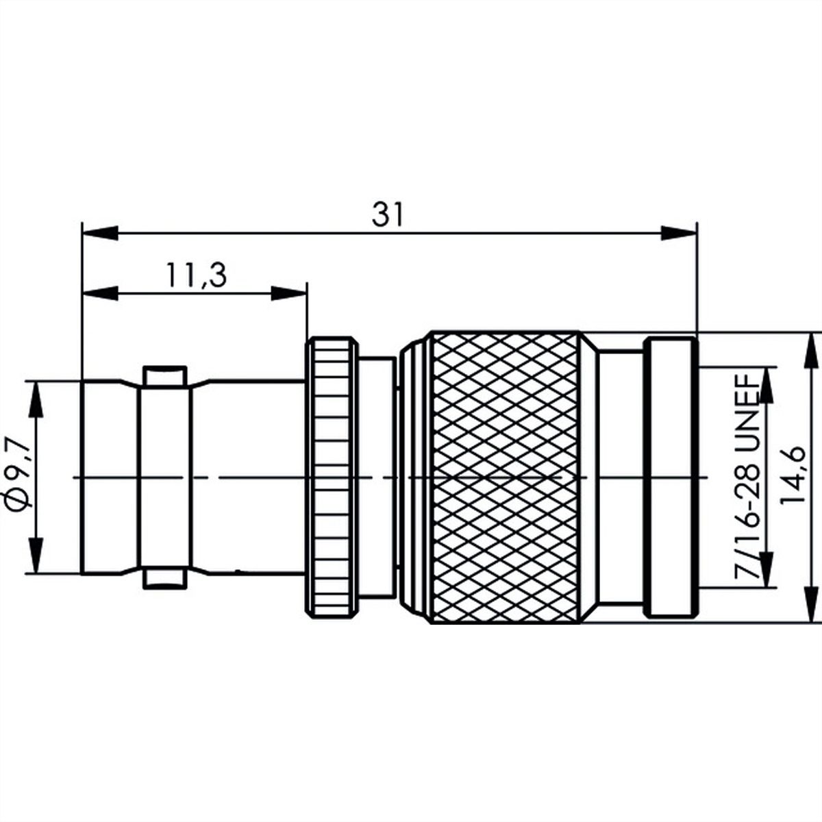 TELEGÄRTNER Adaptateur BNC-femelle / TNC-mâle