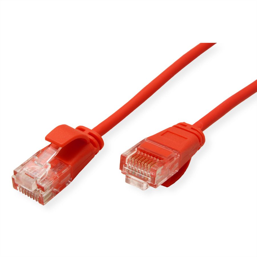 ROLINE Cordon Data Center UTP Cat.6A (Classe EA), LSOH, slim, rouge, 2 m