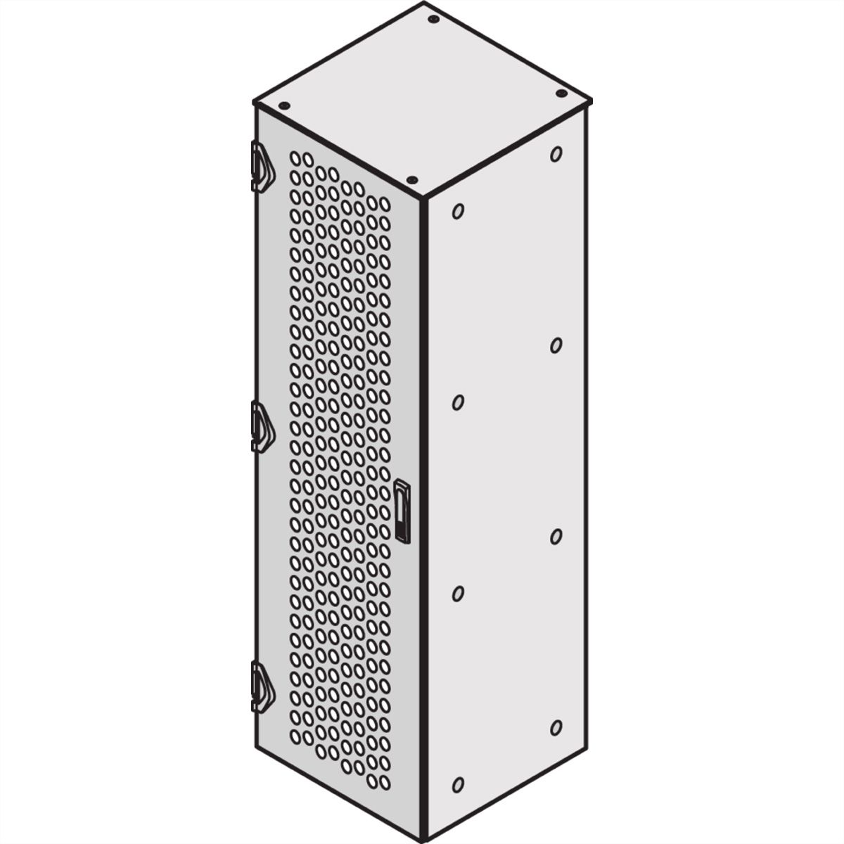 SCHROFF Porte 2450H 800L perforée fermeture 3 points RAL7035