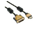 ROLINE GOLD Câble pour écran DVI-HDMI, M-M, (24+1) dual link, Retail Blister, 5 m