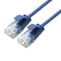 ROLINE Cordon Data Center UTP Cat.6A (Classe EA), LSOH, slim, bleu, 2 m