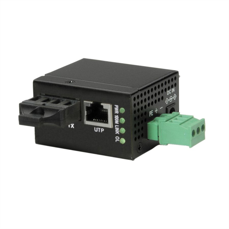 ROLINE Mini Convertisseur industriel, 10/100T-100SC