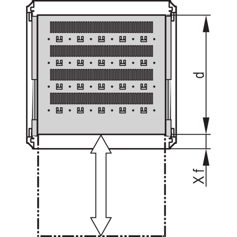 Étagère universelle télescopique SCHROFF pour Varistar, Novastar, Eurorack, 70 kg, RAL 7035, 800W 800D