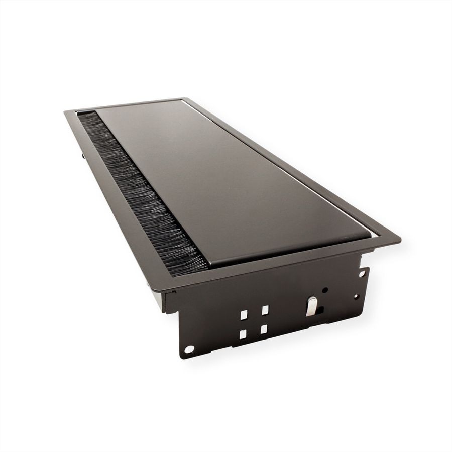 BACHMANN CONI Cadre large 4 ports, RAL9005 laqué noir