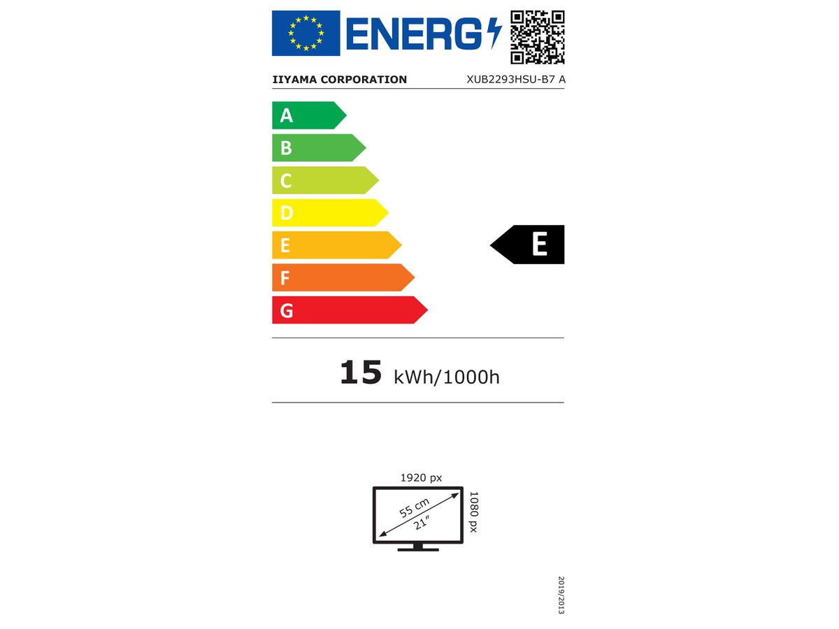 iiyama ProLite XUB2293HSU-B7 écran plat de PC 54,6 cm (21.5") 1920 x 1080 pixels Full HD LED Noir