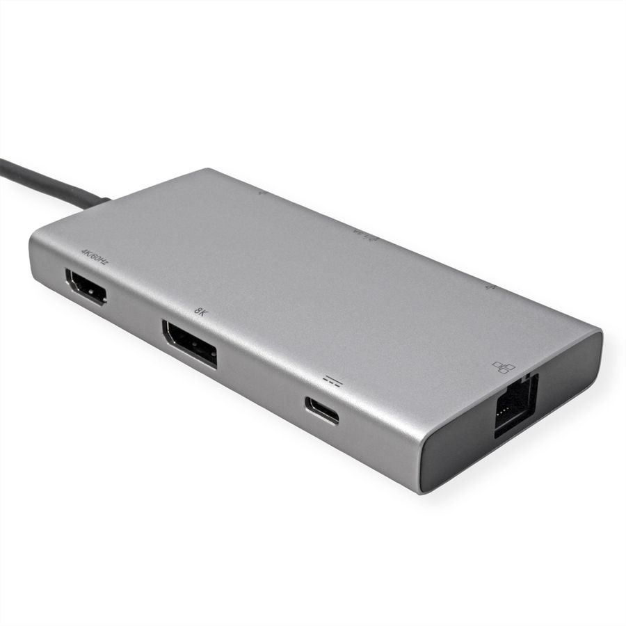 VALUE Station d'accueil USB type C, HDMI+DP, 4K60, 3x US3.2Gen1 (1x C + 2x A), 1x PD, 1x RJ45