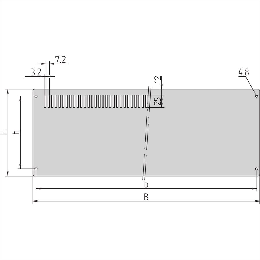Panneau arrière CompacPRO SCHROFF avec fentes ventilées, 2 U, 42 HP