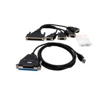 EXSYS EX-1324-37P USB 2.0 vers 4x interface série RS-232, avec prise 37 broches, convertisseur, FTDI, noir, 1,8 m