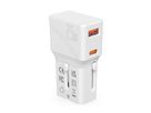 ROLINE Chargeur de voyage USB avec prise UK/US/Euro, 2 ports, 1x QC3.0 A + 1x C (PD), 25W