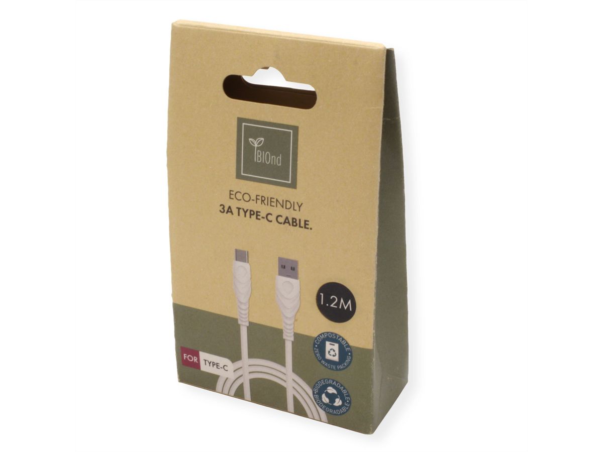 BIOnd BIO-12-TC Câble USB-A vers USB-C 3A, 1,2 m