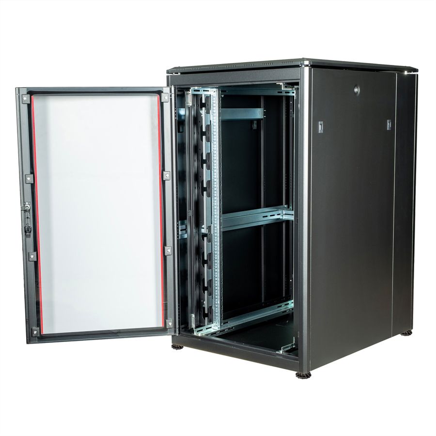 ROLINE 19" Baie réseau Pro 26U, 800x1000 LxP Porte verre noir