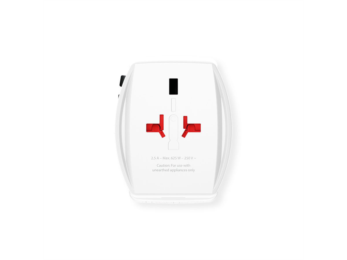 SKROSS Adaptateur de voyage MUV USB A/C 65PD avec câble USB-C, monde