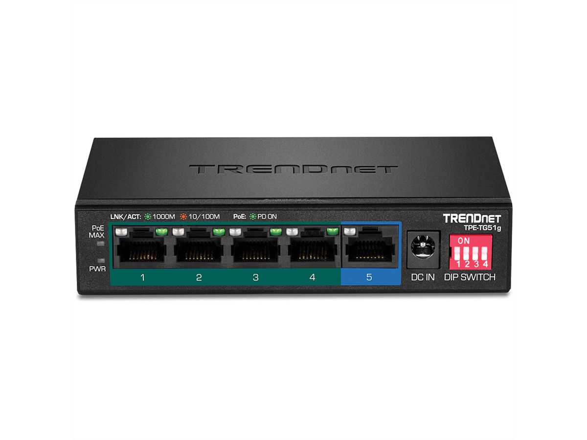 TRENDnet TPE-TG51G Switch PoE+ Gigabit à 5 ports