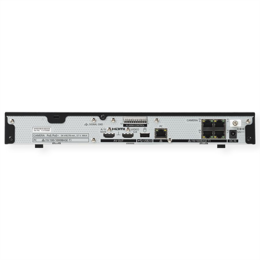 i-PRO WJ-NU101KG NVR Enregistreur vidéo en réseau 4-CH, 4x PoE