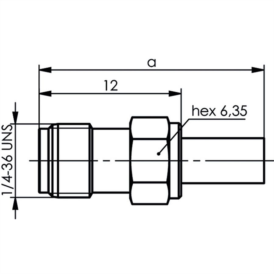 TELEGÄRTNER Prise SMA femelle pour RG-316/U, plaqué or Connexion à souder/à sertir