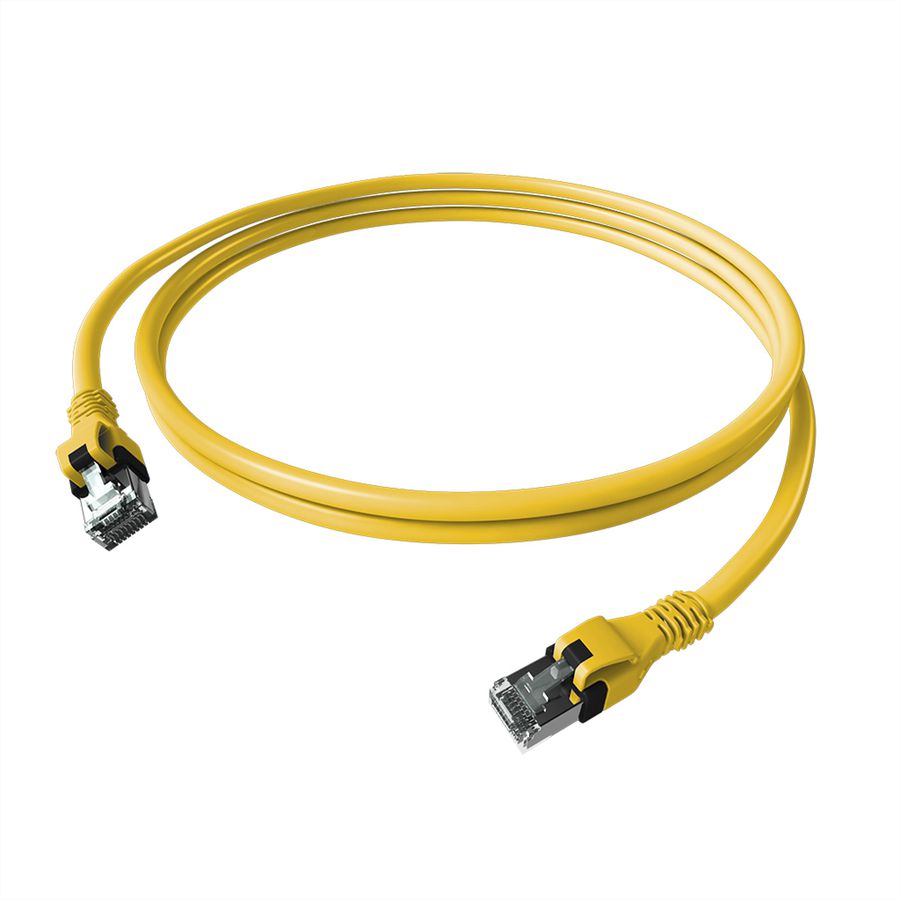 Cordon EasyLan DualBoot PushPull IP20, Cat.6A (Classe EA), S/FTP, jaune, 2 m