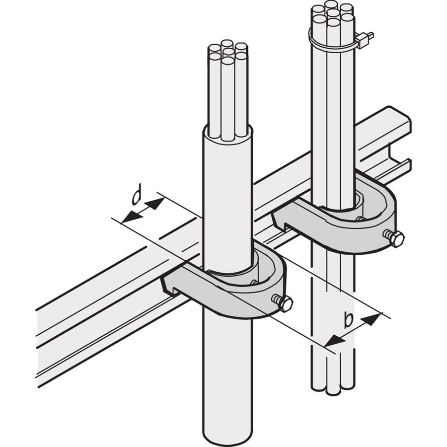 Rail en C SCHROFF, pour faisceau de câbles 26 ? 30 mm