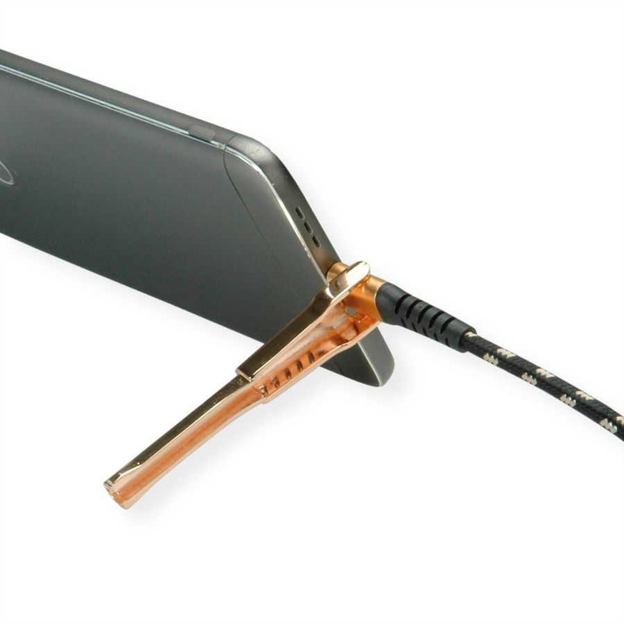 ROLINE GOLD Câble de charge et synchronisation pour appareils à connecteur 8pin, avec fonction d'appui, 1 m