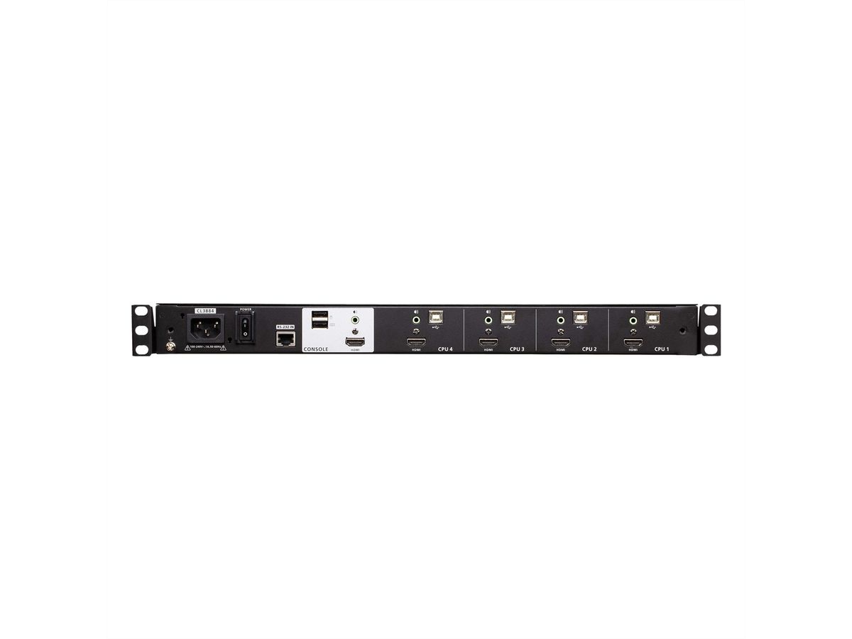 ATEN CL3884NW Commutateur KVM HDMI multivue LCD de 18,5" à deux rails USB 4 ports, FR-Layout