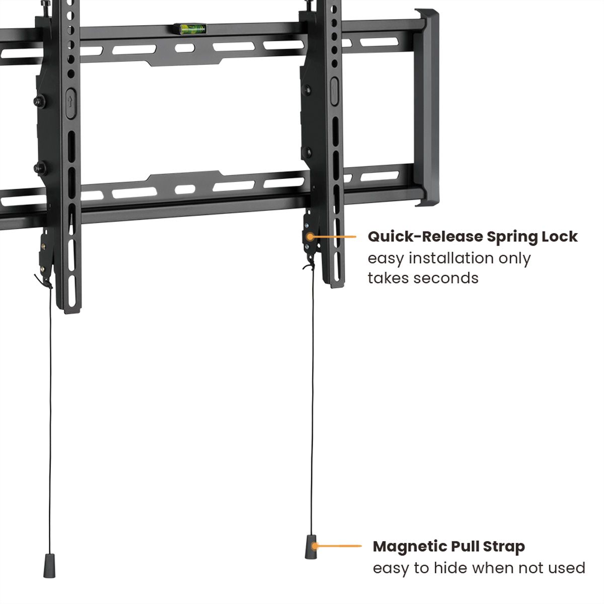 VALUE Support mural TV, distance murale de 47 mm, inclinable, <203,2cm/80", <75kg