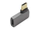ROLINE Adaptateur USB4 Gen 3x2, Aluminium, coudé à 90°, plat, Type C, M/F, argent