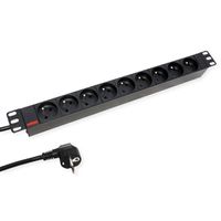 ROLINE Multiprise 19", 9 prises, version UTE, noir, 2 m