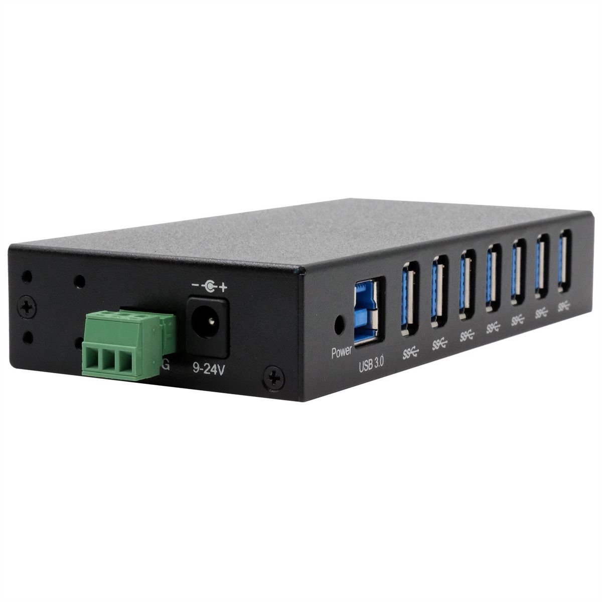 EXSYS EX-11237HMS-2 Hub 7 ports métallique , USB 3.2 Gen 1, kit rail DIN