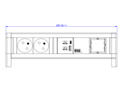 BACHMANN DESK 2xUTE 1xUSB A&C 22W 1xCM GST18