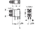 DEL double de SCHROFF, courte, Ø 3,2 mm, plan de montage 1, jaune vert, courant faible