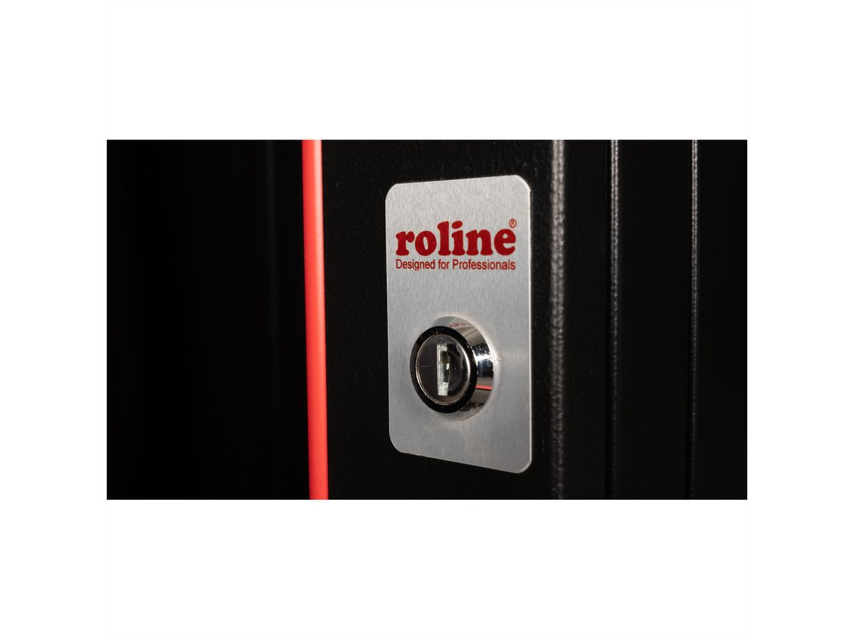 ROLINE 19" Boîtier mural Pro 20U, 600x600 LxP pivotant en 2 parties noir