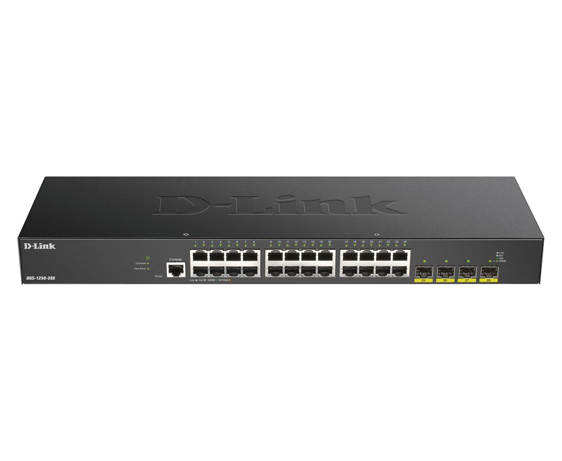 D-Link DGS-1250-28X commutateur réseau Géré L3 Gigabit Ethernet (10/100/1000) Noir