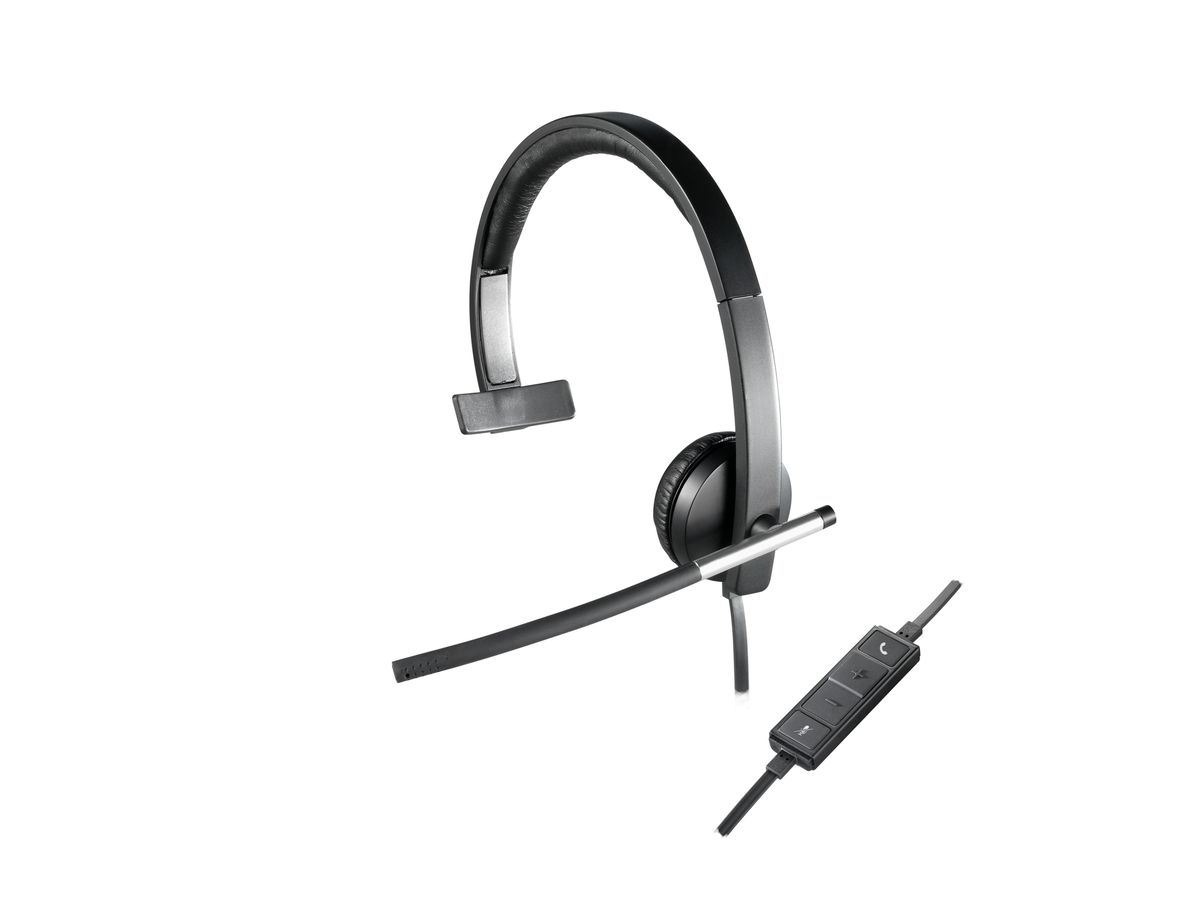 Logitech H650e Casque Avec fil Arceau Bureau/Centre d'appels USB Type-A Noir, Argent