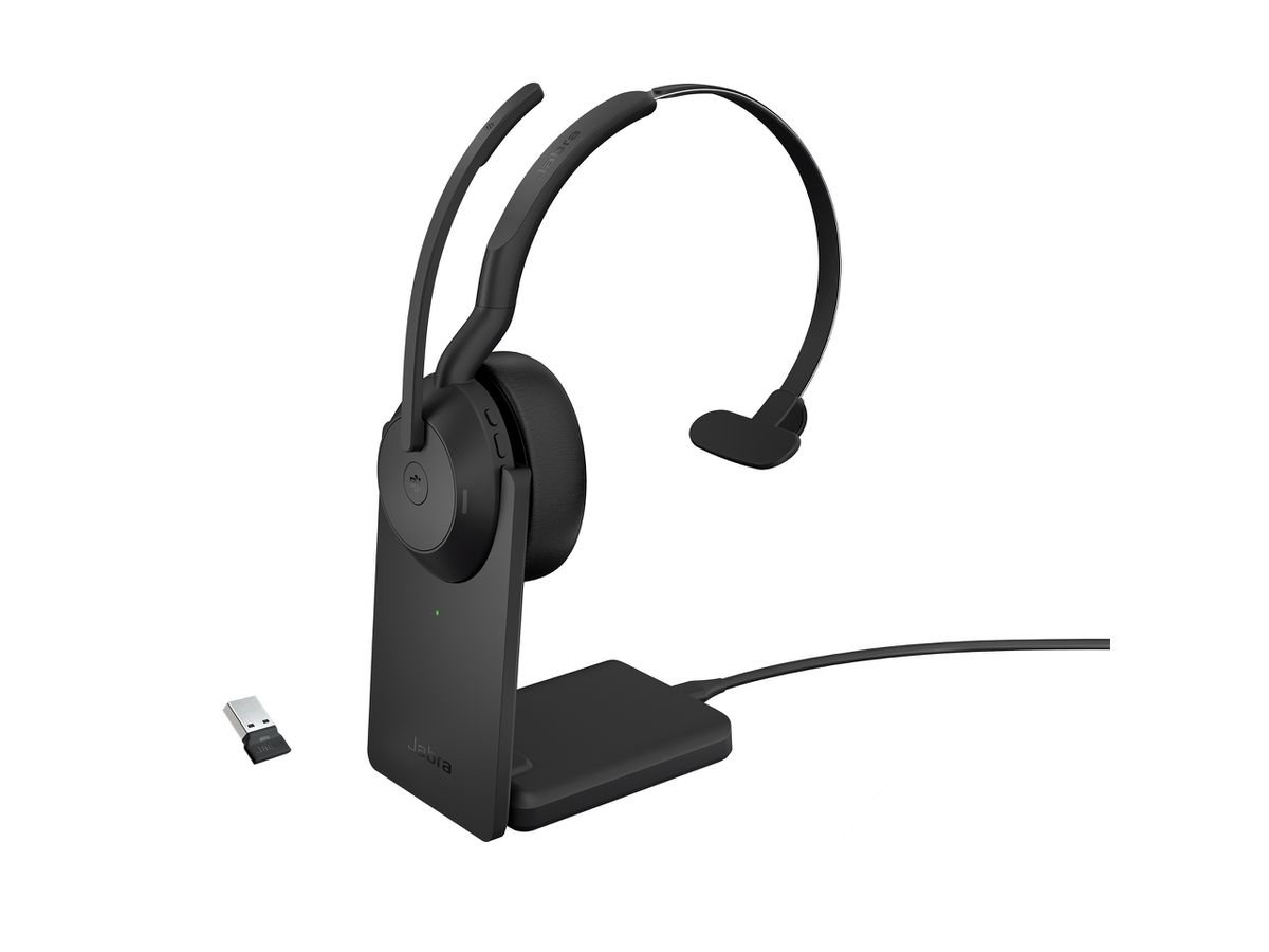 Jabra Evolve2 55 Casque Avec fil &sans fil Arceau Bureau/Centre d'appels Bluetooth Socle de chargement Noir