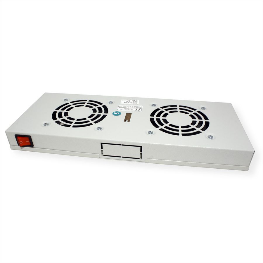 ROLINE 19" Unité de ventilation, 2 ventilateurs, ON/OFF, gris