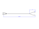 BACHMANN Câble 2x0,75 2m noir, H03VVH2-F Connecteur Euro, non emballé