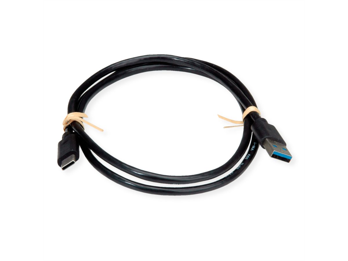 ROLINE RM Câble USB 3.2 Gen 1, A-C, M/M, noir, 0,5 m