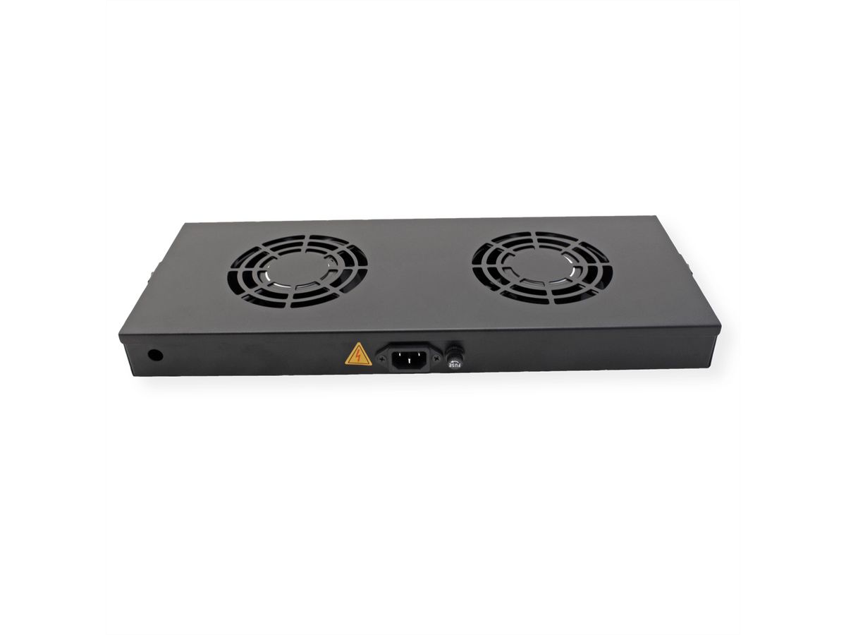 ROLINE 19" Unité de ventilation, 2 ventilateurs, ON/OFF, noir
