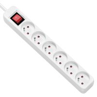 VALUE Prise multiple, 6 ports avec interrupteur, blanc, 3 m