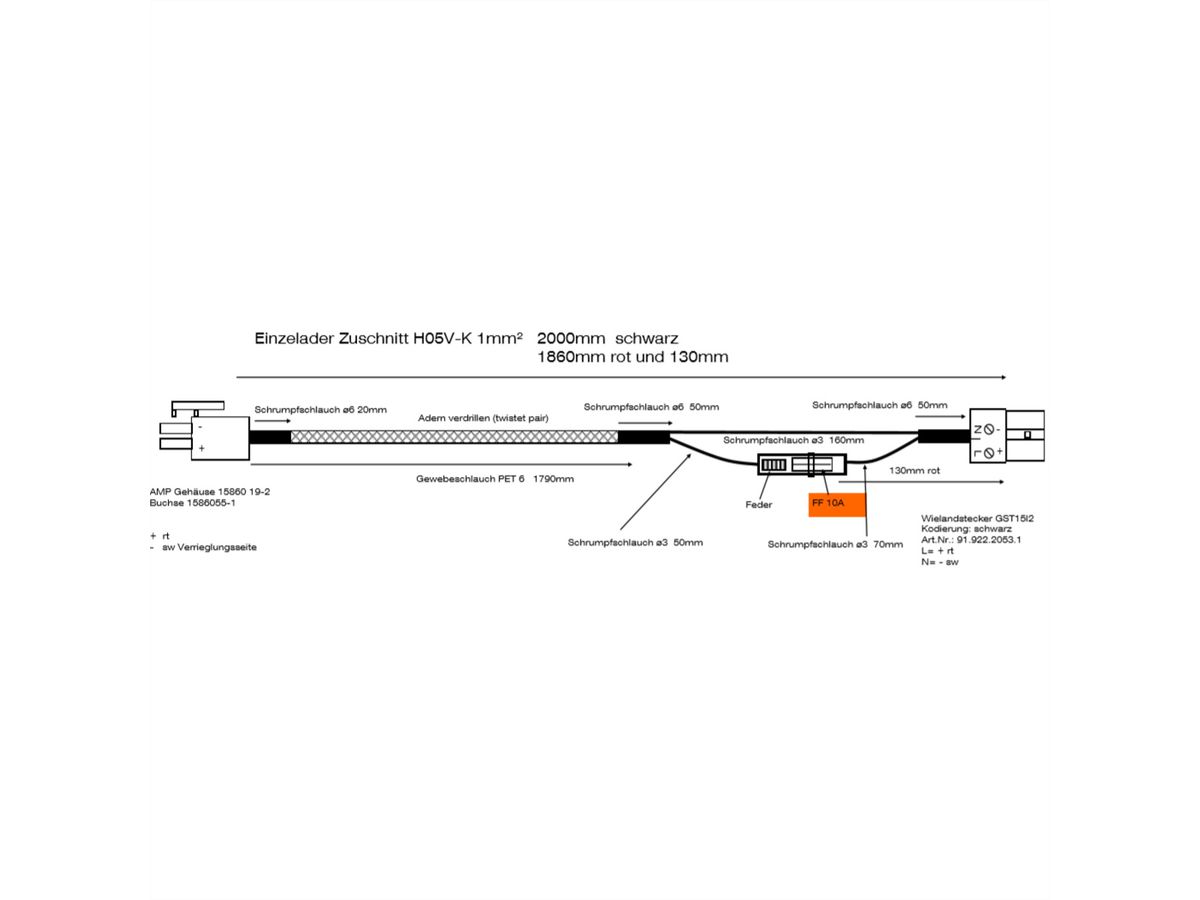 BACHMANN Câble de connexion DC LINAK , CBD6S 1,0m ISV (Klein)/AMP