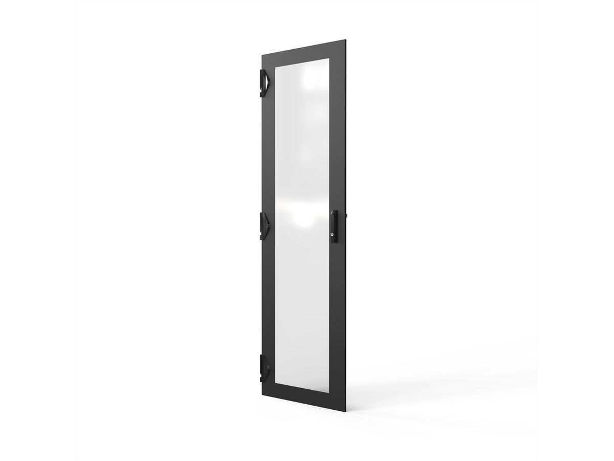 SCHROFF Porte 1800H 600L verre IP20 fermeture 3 points RAL7021