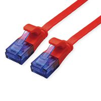 Cordon VALUE Cat.6A (Classe EA) UTP confectionné, plat, rouge, 0,5 m