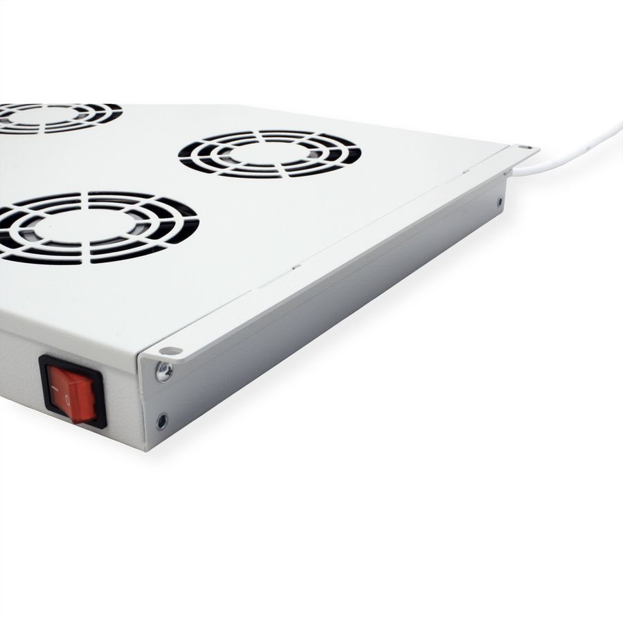 ROLINE 19" Unité de ventilation, 4 ventilateurs, Thermostat gris